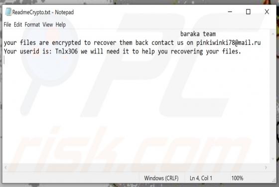 Ransomware "Baraka Team"