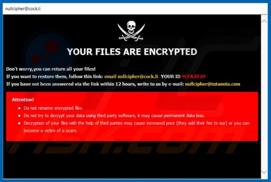 Ransomware Null (Dharma)
