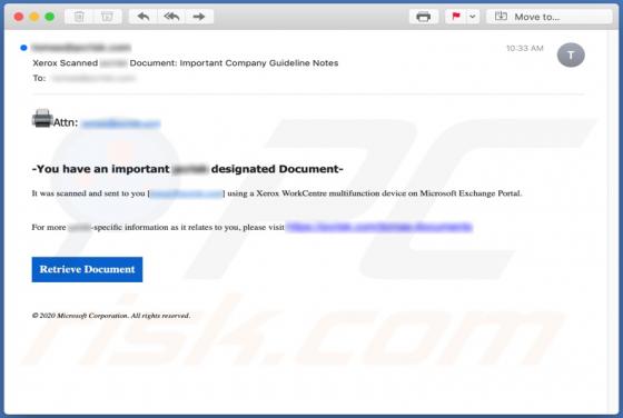 Estafa por Email "Xerox Scanned Document"